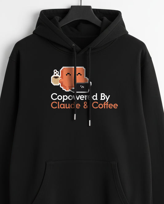 Copowered by Claude & Coffee- Black A.I. Hoodie