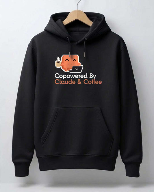 Copowered by Claude & Coffee- Black A.I. Hoodie