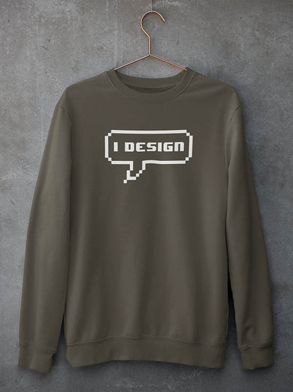 I Design- Olive Green UI UX Sweatshirt