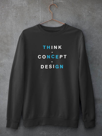 Think Concept Design- Black UI UX Sweatshirt