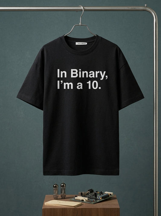 In Binary I'm 10- Black Round Neck Coding T-shirt