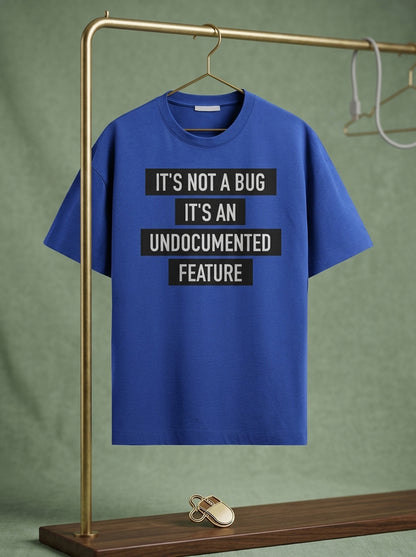 Undocumented Feature- Royal Blue Round Neck Coding T-shirt