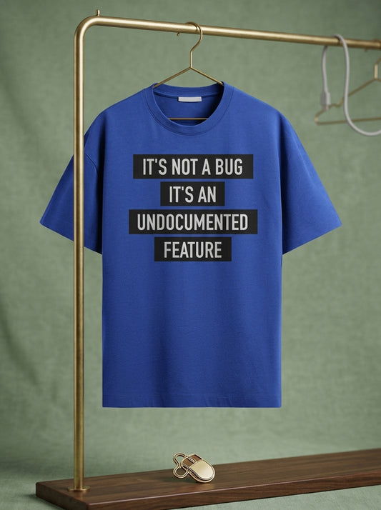 Undocumented Feature- Royal Blue Round Neck Coding T-shirt
