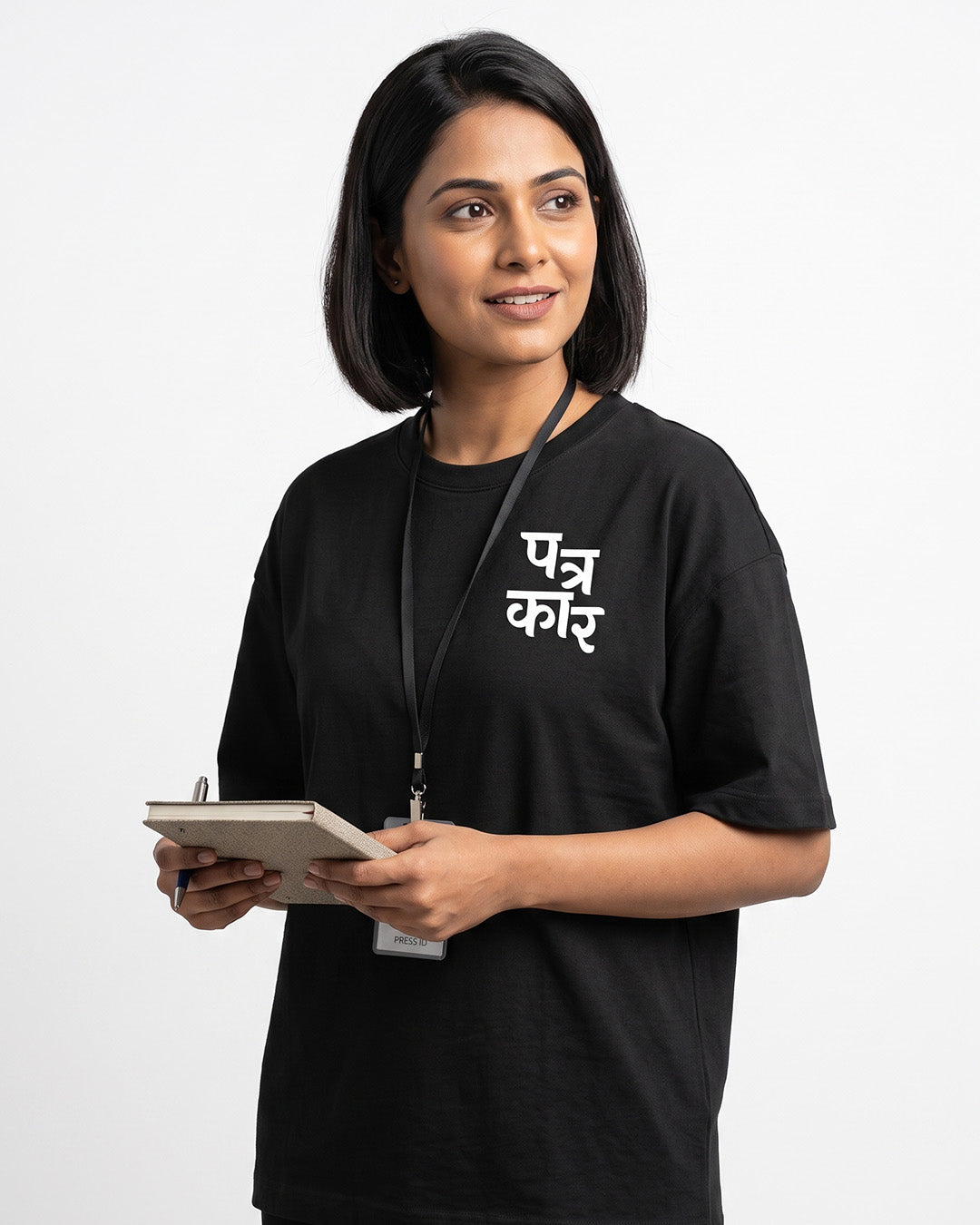 Patrakar- Black Round Neck Journalism T-shirt