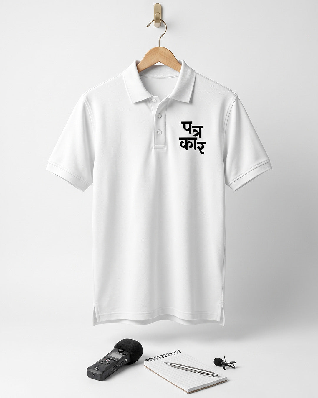 Patrakar- White Polo Journalism T-shirt