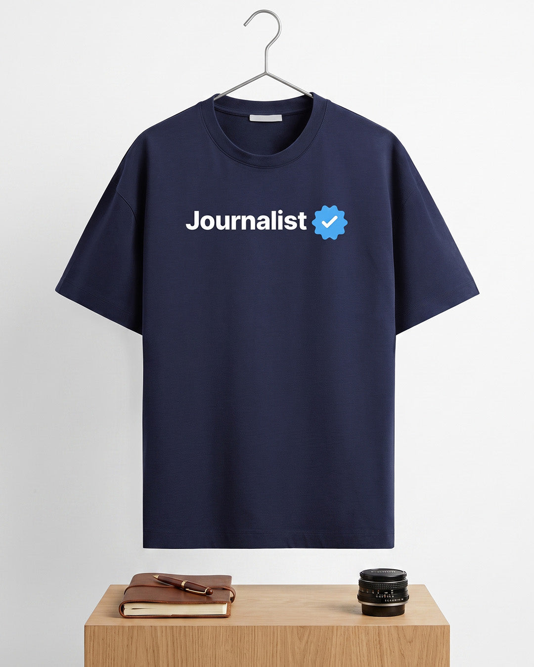 Journalist Verified- Navy Blue Round Neck Journalism T-shirt