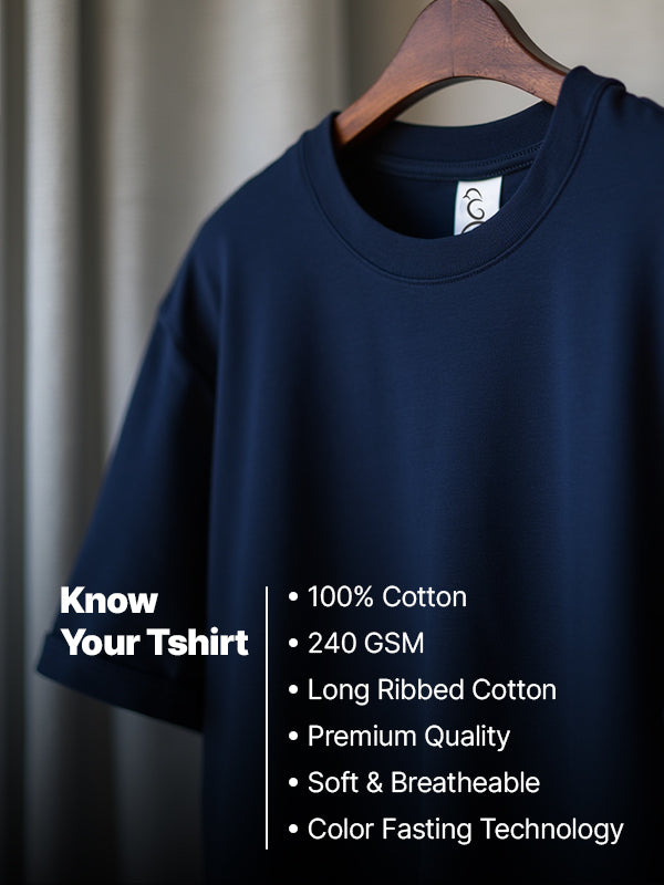 Seek Inspiration- Navy Blue Round Neck Writer T-shirt