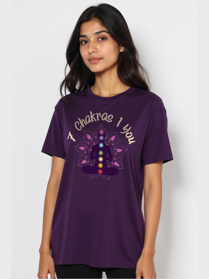One You- Purple Round Neck Yoga T-shirt