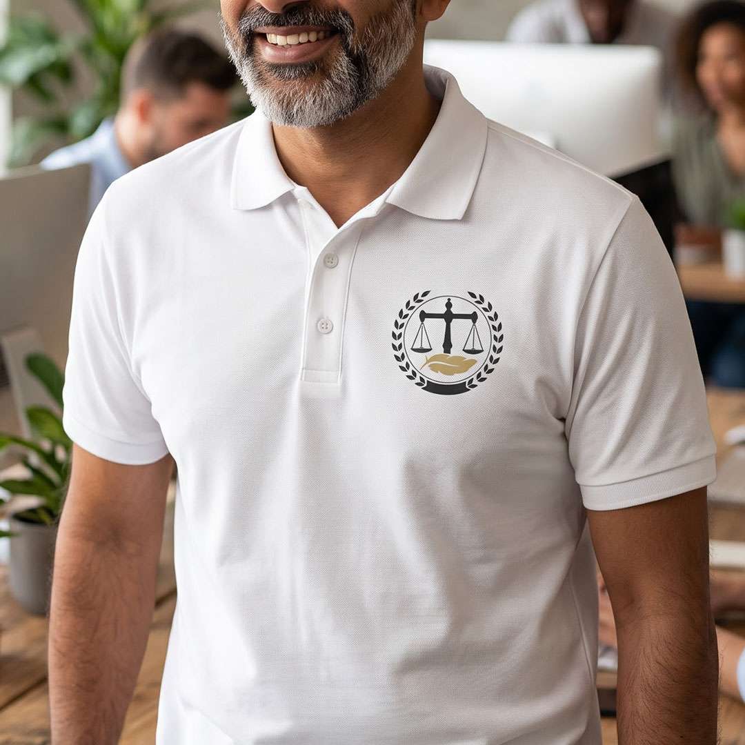 Advocate Logo Pocket- White Lawyer Polo T-shirt