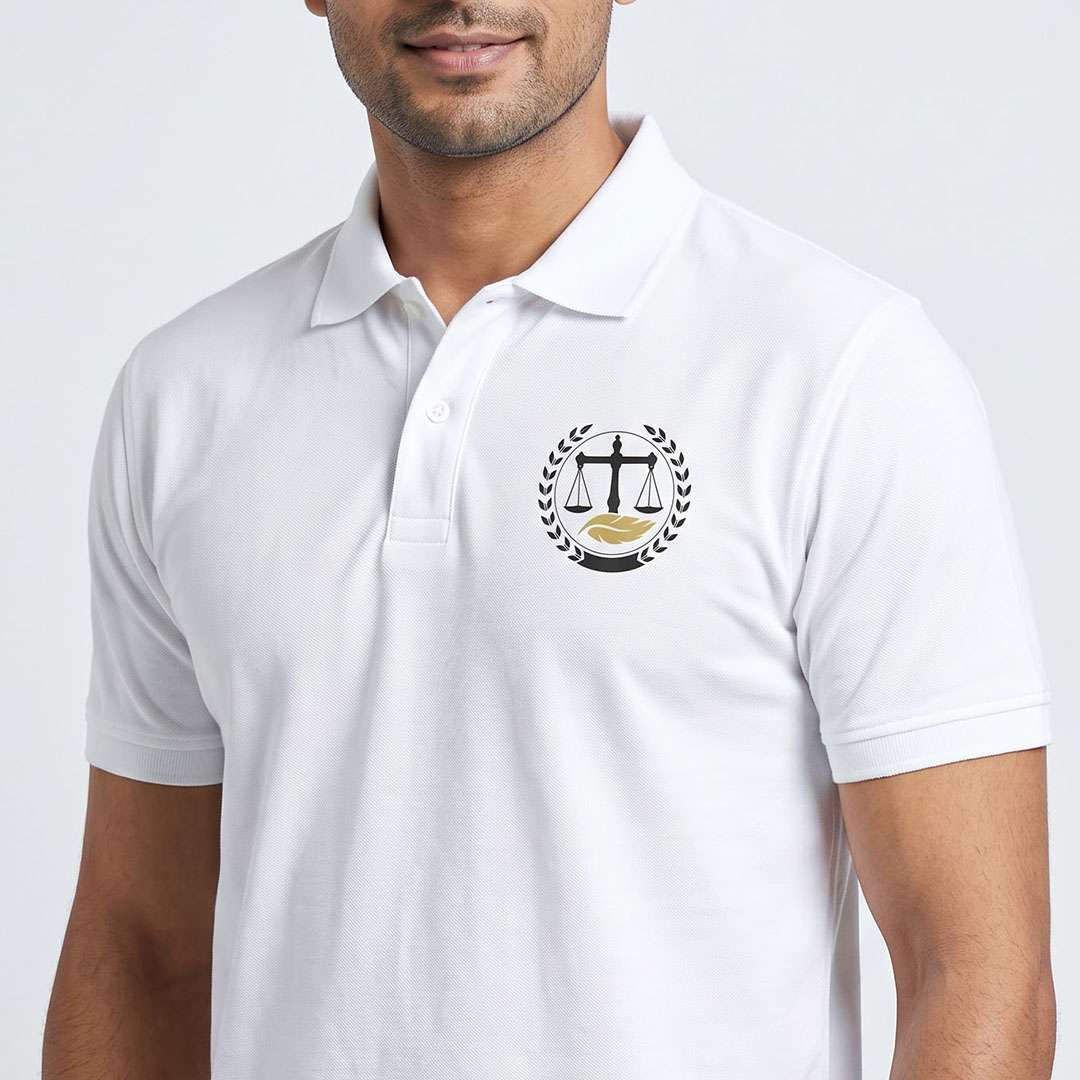 Advocate Logo Pocket- White Lawyer Polo T-shirt