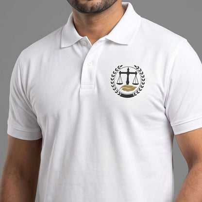 Advocate Logo Pocket- White Lawyer Polo T-shirt