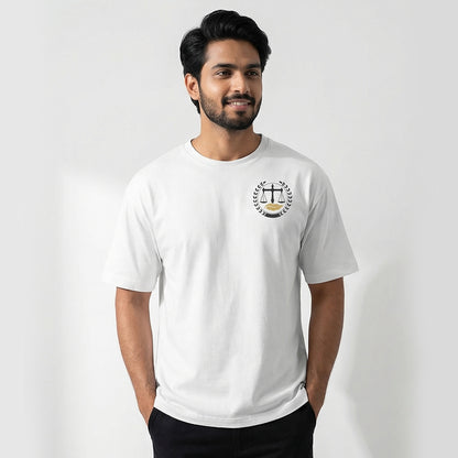 Advocate Logo Pocket- White Round Neck Lawyer T-shirt