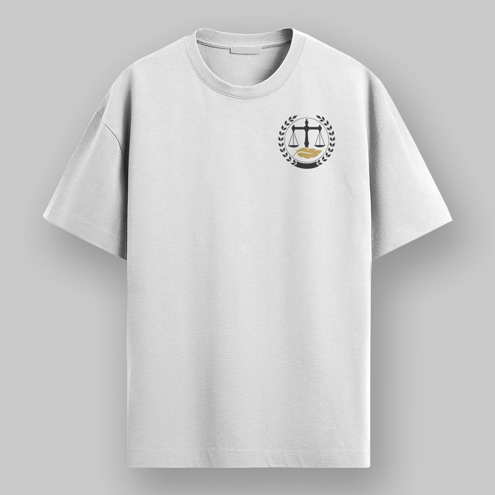 Advocate Logo Pocket- White Round Neck Lawyer T-shirt