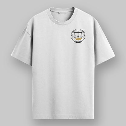 Advocate Logo Pocket- White Round Neck Lawyer T-shirt