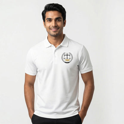 Advocate Logo Pocket- White Lawyer Polo T-shirt