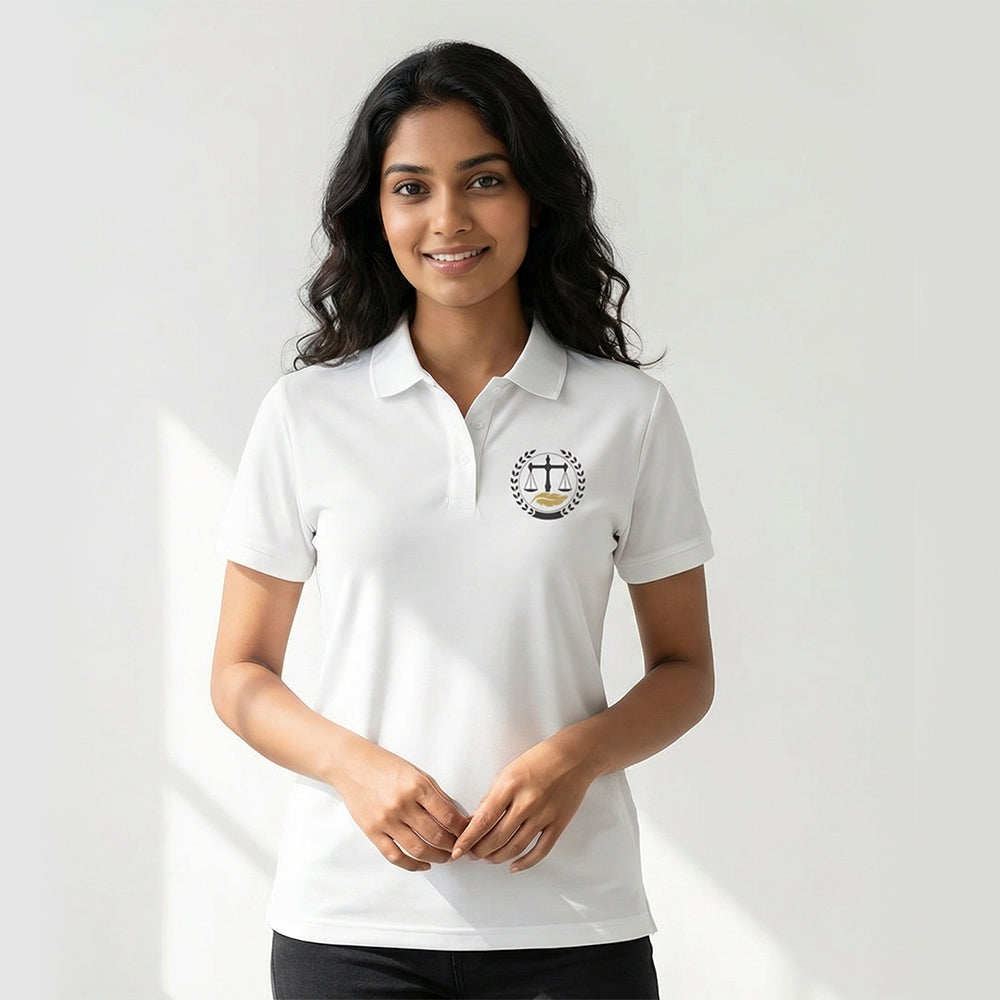 Advocate Logo Pocket- White Lawyer Polo T-shirt