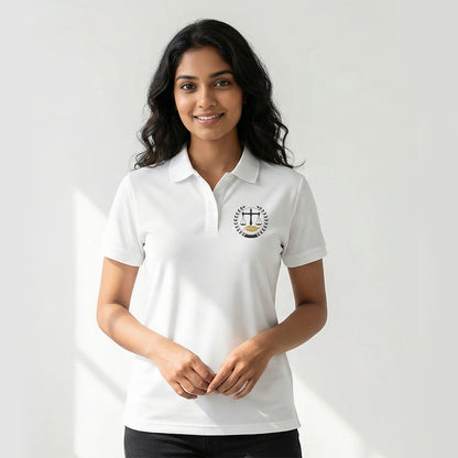 Advocate Logo Pocket- White Lawyer Polo T-shirt