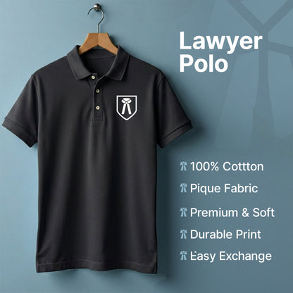 Advocate Icon- Black Lawyer Polo T-shirt