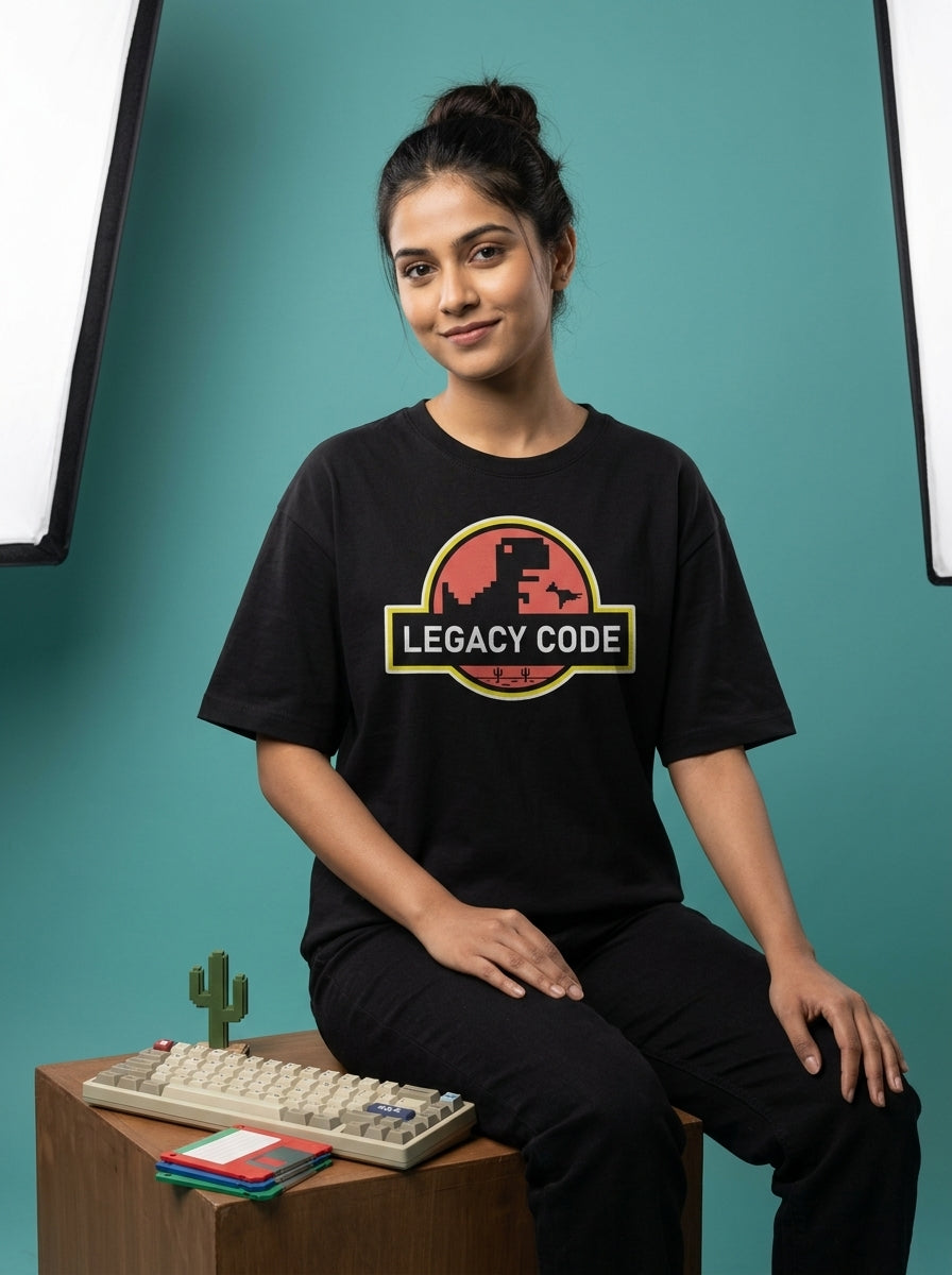 Legacy Code- Black Round Neck Coding T-shirt