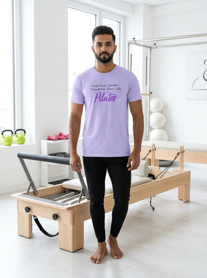 Find Your Centre- Lavender Round Neck Pilates T-shirt