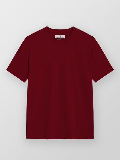 Maroon- Solid Unisex Round Neck T-shirt