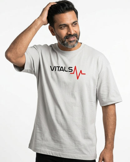 Vitals- White Round Neck Medical T-shirt