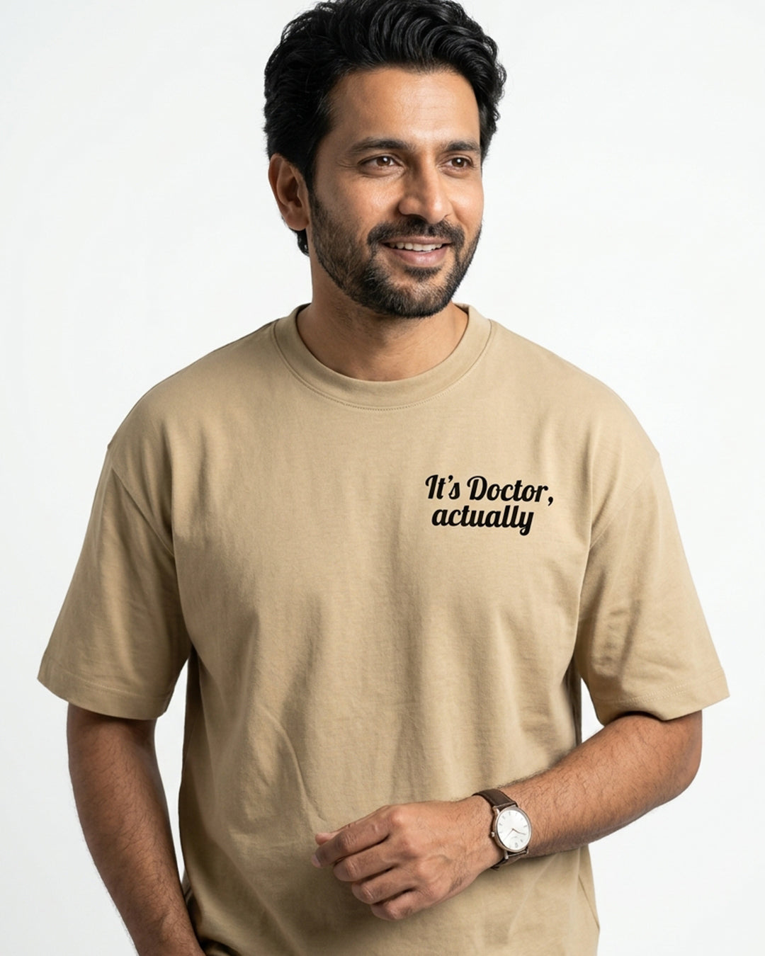 Its Doctor- Beige Round Neck Medical T-shirt