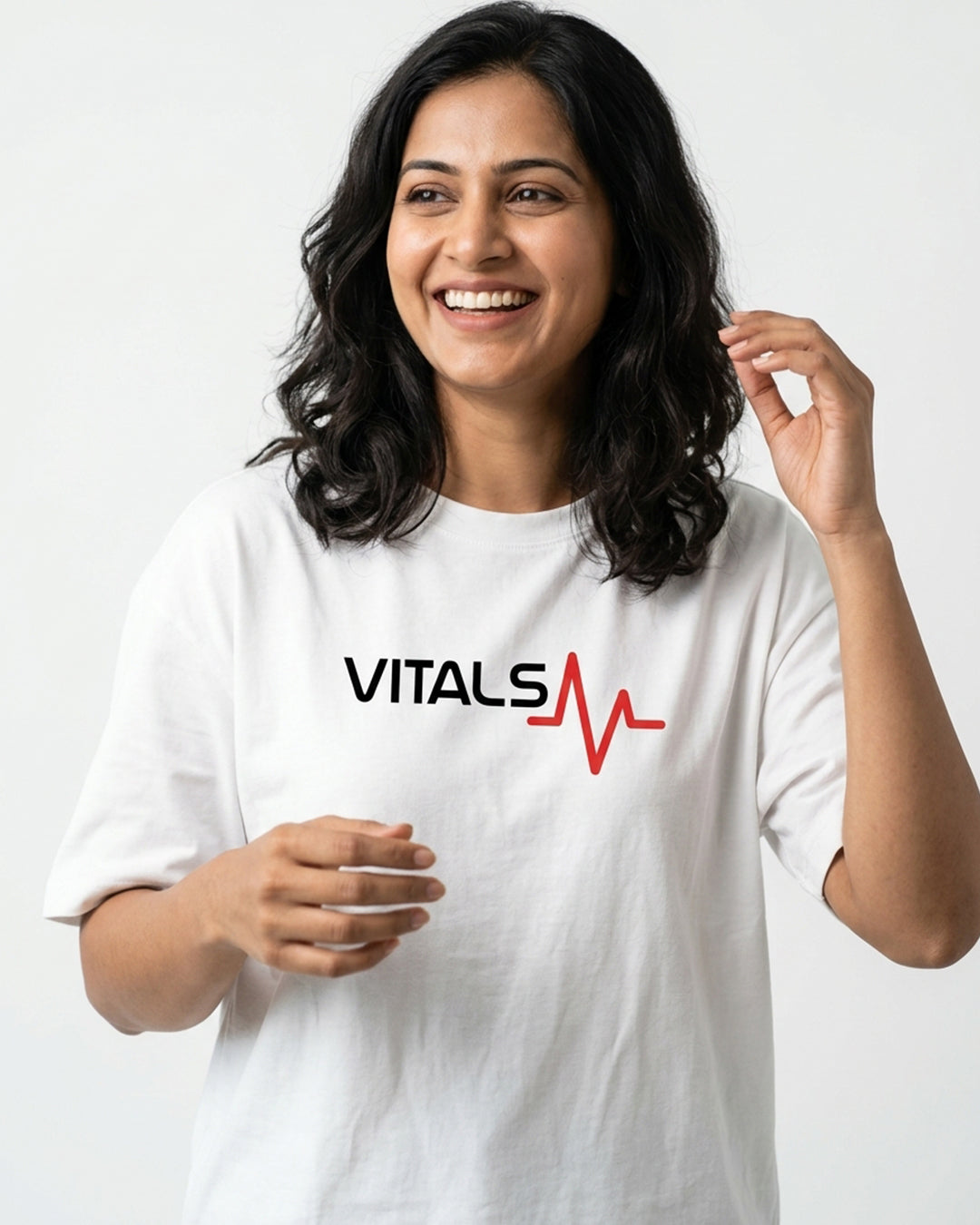 Vitals- White Round Neck Medical T-shirt