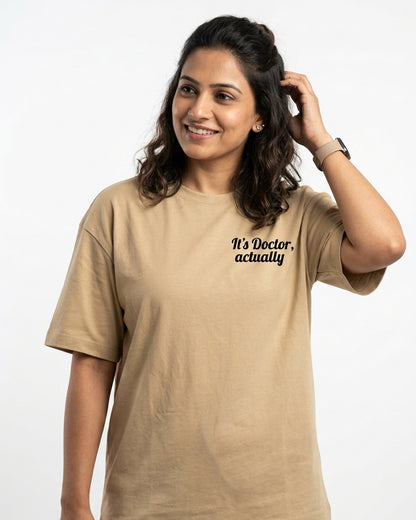 Its Doctor- Beige Round Neck Medical T-shirt