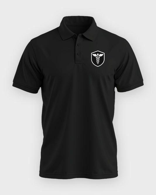 Caduceus Medicine Logo- Black Polo Medical T-shirt