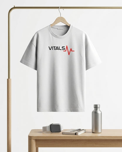 Vitals- White Round Neck Medical T-shirt
