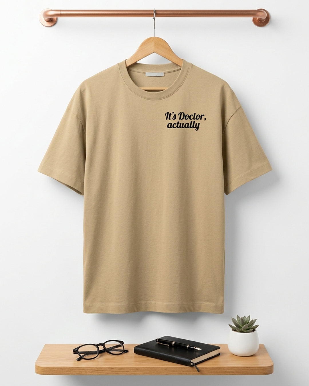 Its Doctor- Beige Round Neck Medical T-shirt