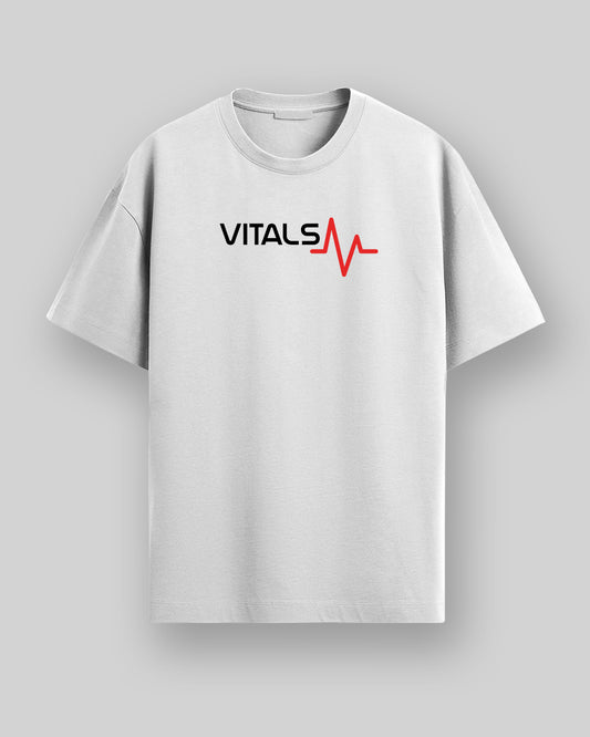 Vitals- White Round Neck Medical T-shirt