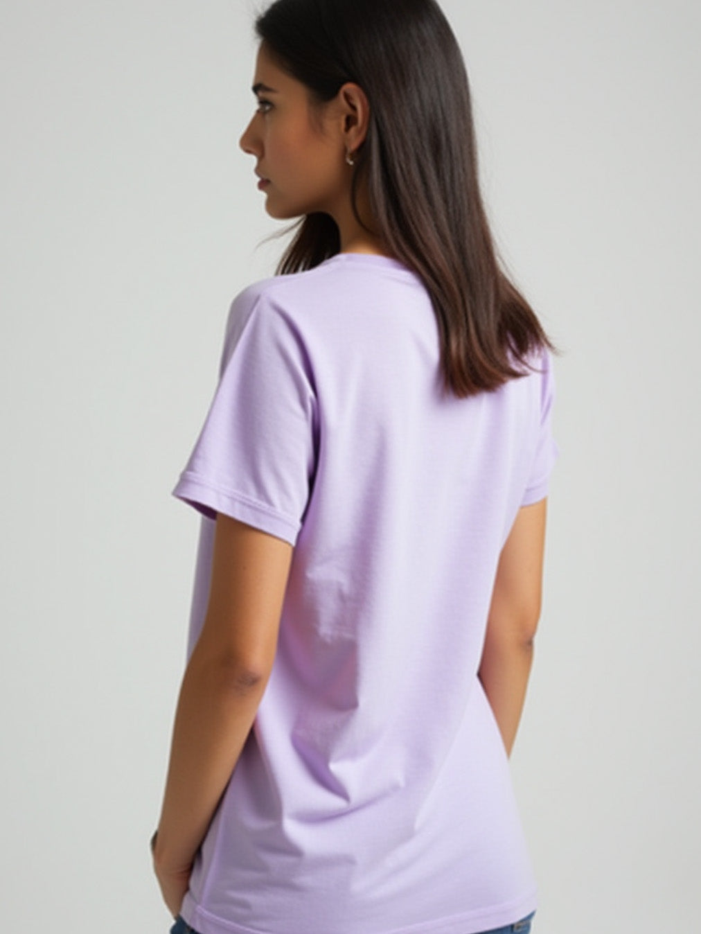 Lavender- Solid Women's  Round Neck T-shirt