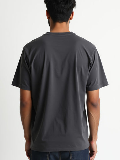 Charcoal- Solid Unisex Round Neck T-shirt