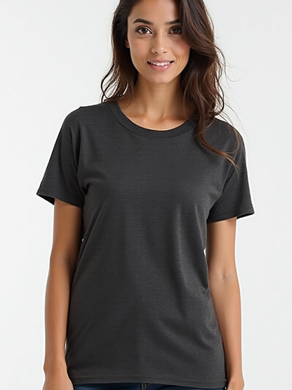 Charcoal- Solid Unisex Round Neck T-shirt