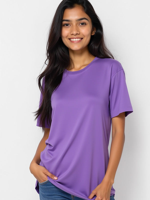 Lavender- Solid Unisex Round Neck T-shirt