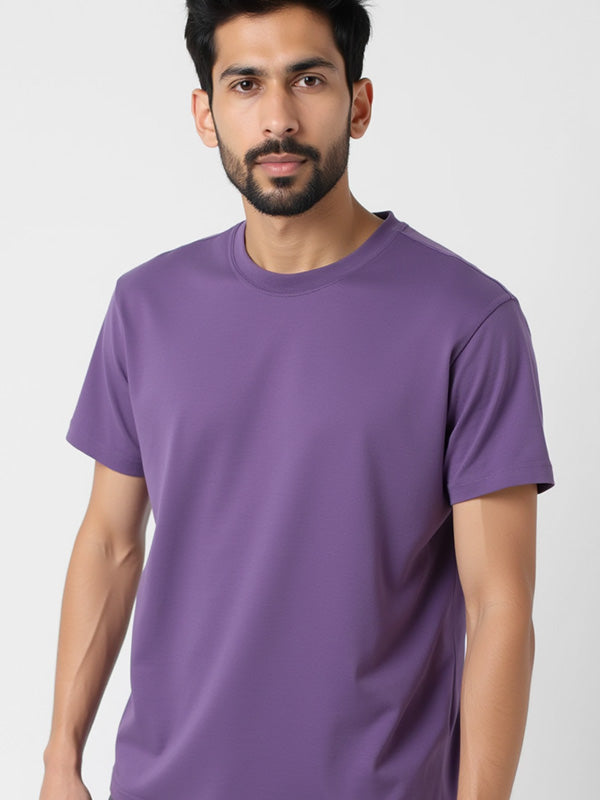 Lavender- Solid Unisex Round Neck T-shirt