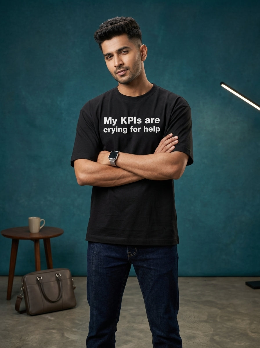 My KPIs Are- Black Round Neck Corporate T-shirt