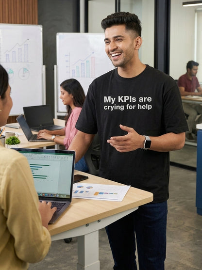 My KPIs Are- Black Round Neck Corporate T-shirt
