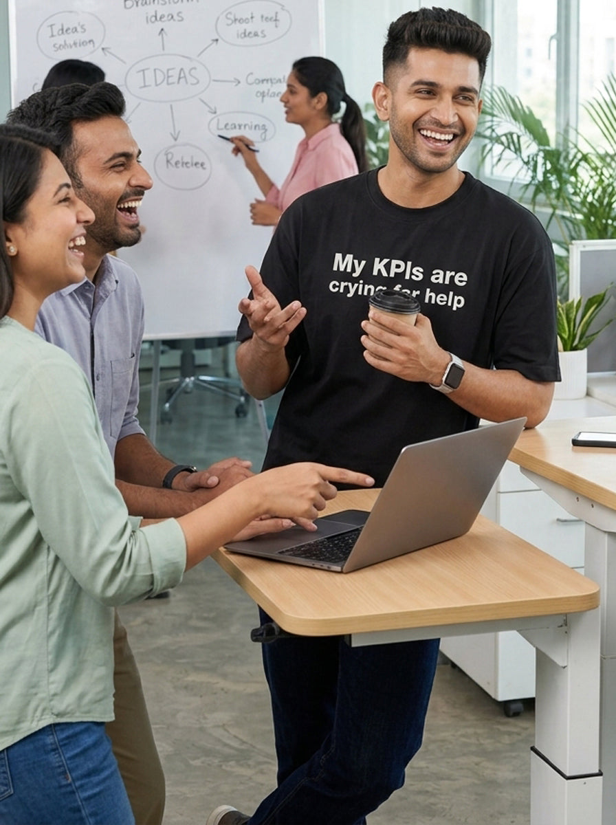 My KPIs Are- Black Round Neck Corporate T-shirt