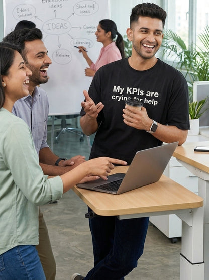My KPIs Are- Black Round Neck Corporate T-shirt