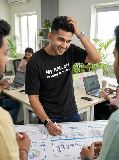 My KPIs Are- Black Round Neck Corporate T-shirt