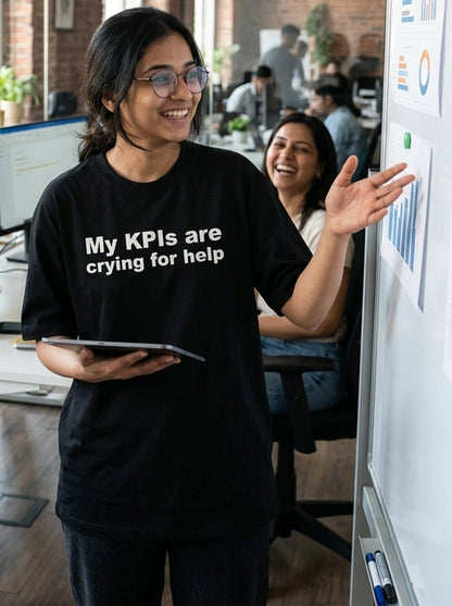 My KPIs Are- Black Round Neck Corporate T-shirt