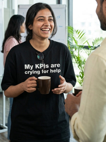 My KPIs Are- Black Round Neck Corporate T-shirt