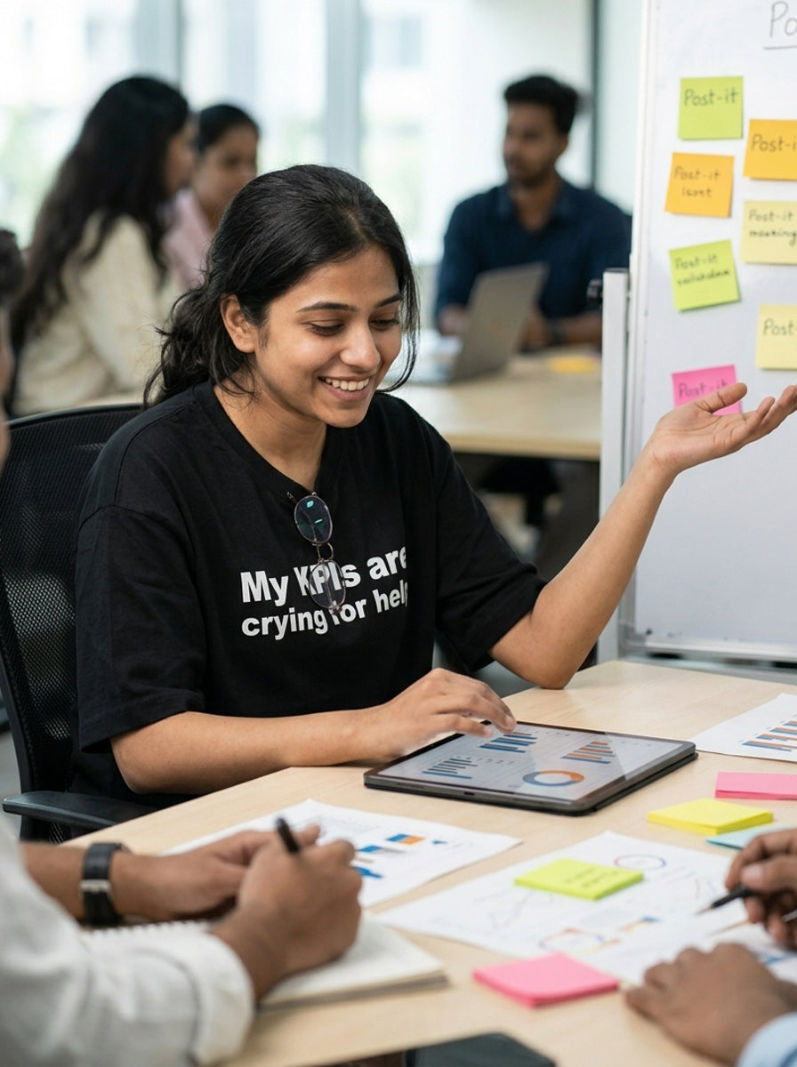 My KPIs Are- Black Round Neck Corporate T-shirt