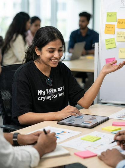 My KPIs Are- Black Round Neck Corporate T-shirt