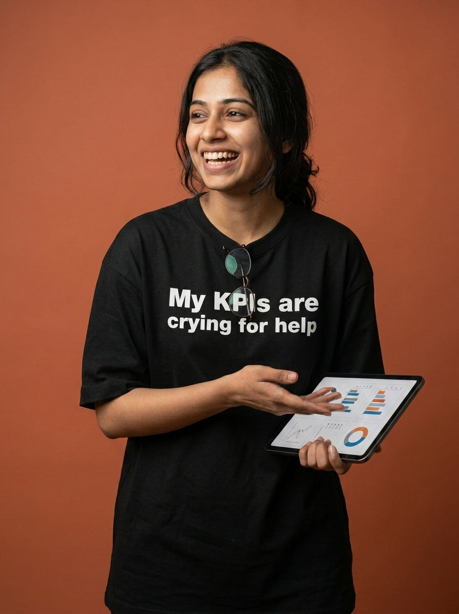My KPIs Are- Black Round Neck Corporate T-shirt