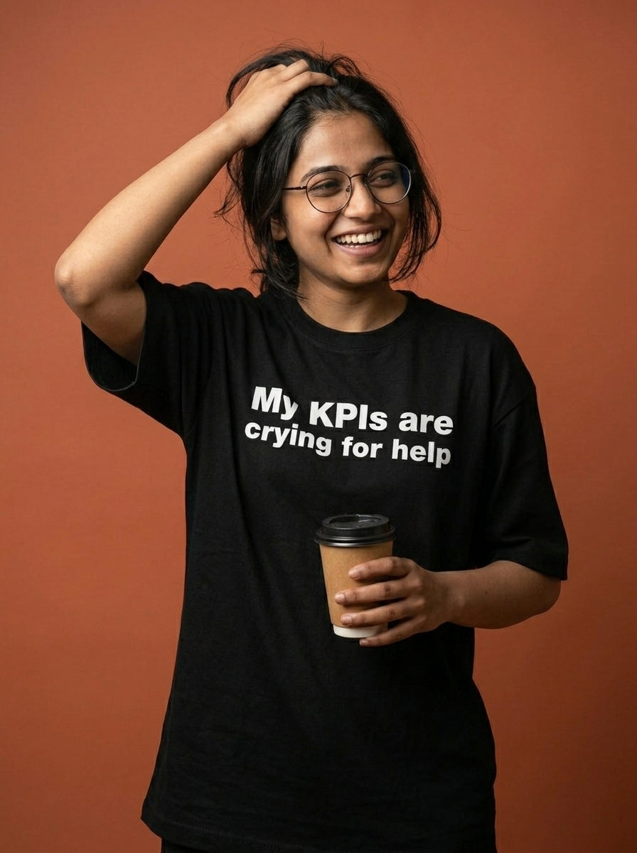 My KPIs Are- Black Round Neck Corporate T-shirt