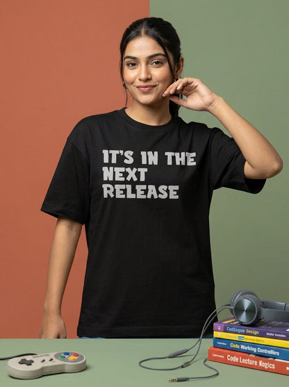 Next Release- Black Round Neck Coding T-shirt